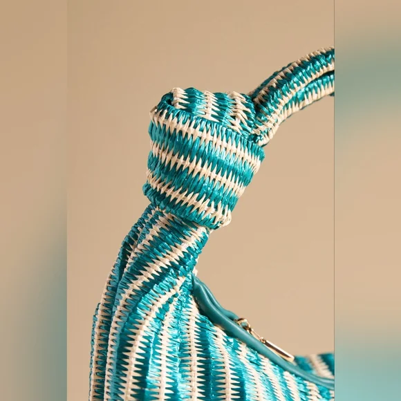 Anthropologie Blue and White Striped Shoulder Bag - Picture 2 of 3